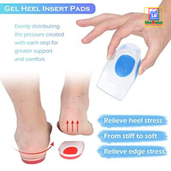 Silicone Gel Heel Cup Pad, Shoe Inserts for Plantar Fasciitis
